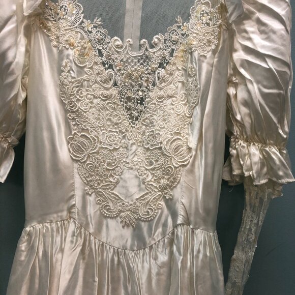 ZOMBIE Dead Corpse Bride, Halloween Wedding Dress, DAMAGED, Vintage Haunting - Picture 15 of 16